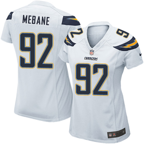 Women's Game Brandon Mebane Nike Jersey White Road - #92 NFL Los Angeles Chargers